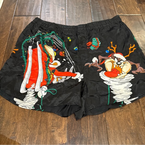 Looney Tunes Mania Bugs Bunny Vintage 1997 Silk Christmas Boxer Shorts Size L - Picture 1 of 7